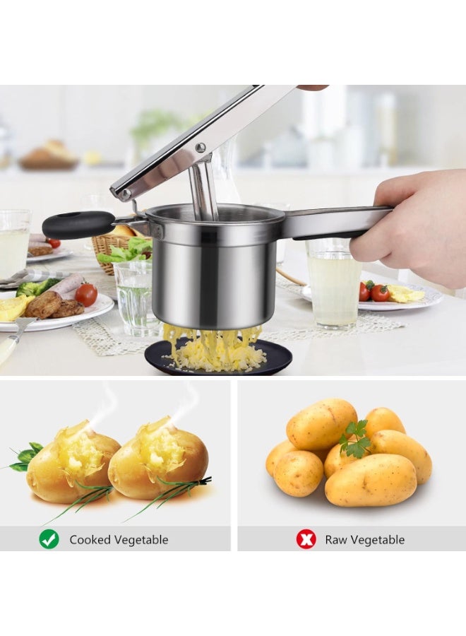 Potato Ricer Masher, Food Grade Stainless Steel Potato Ricer Press with 3 Interchangeable Discs, Multifunctional Tool for Mashed Potatoes, Puree, Fruit & Vegetables, Baby Food - Image 5