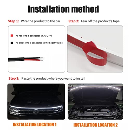 TEKSHINNY Hood Light Strip, TEKSHINNY 79 Inches Flexible Exterior Car LED Strip Lights Waterproof Car Led Light Daytime Running Light Strip for Cars, Trucks (White) - Image 5