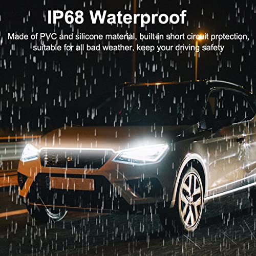 TEKSHINNY Hood Light Strip, TEKSHINNY 79 Inches Flexible Exterior Car LED Strip Lights Waterproof Car Led Light Daytime Running Light Strip for Cars, Trucks (White) - Image 4