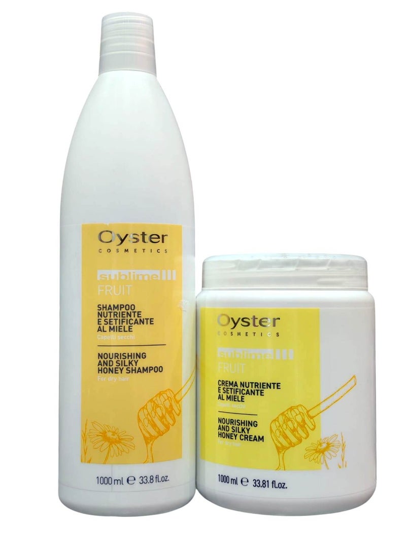 oyster Nourishing and Silky Honey Shampoo 1000 ml and  Nourishing and Silky Honey Cream 1000 ml - Image 1
