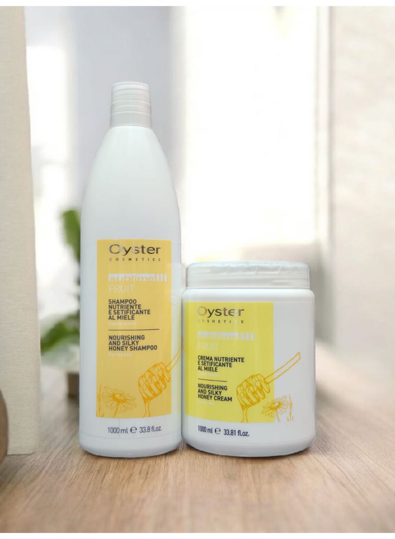 oyster Nourishing and Silky Honey Shampoo 1000 ml and  Nourishing and Silky Honey Cream 1000 ml - Image 2