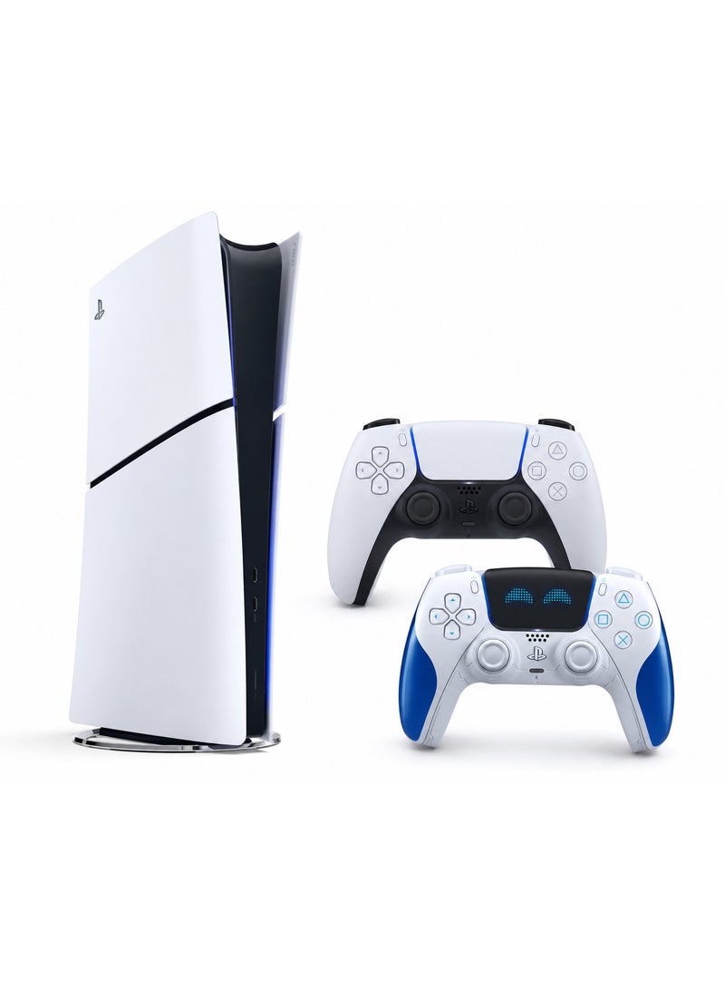 PlayStation 5 Slim Console (International Version) Digital Edition With Controller & Astrobot Joyful Limited Edition Wireless Controller - UAE version Bundle - Image 1