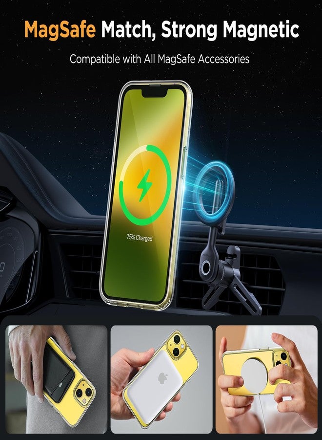 Miracase Magnetic Series Designed for iPhone 14 Case [Compatible with MagSafe] [with 2X Screen Protectors] Military-Grade Protection, Anti-Fingerprint, Slim Design Phone Case for iPhone 14 - Clear - Image 3