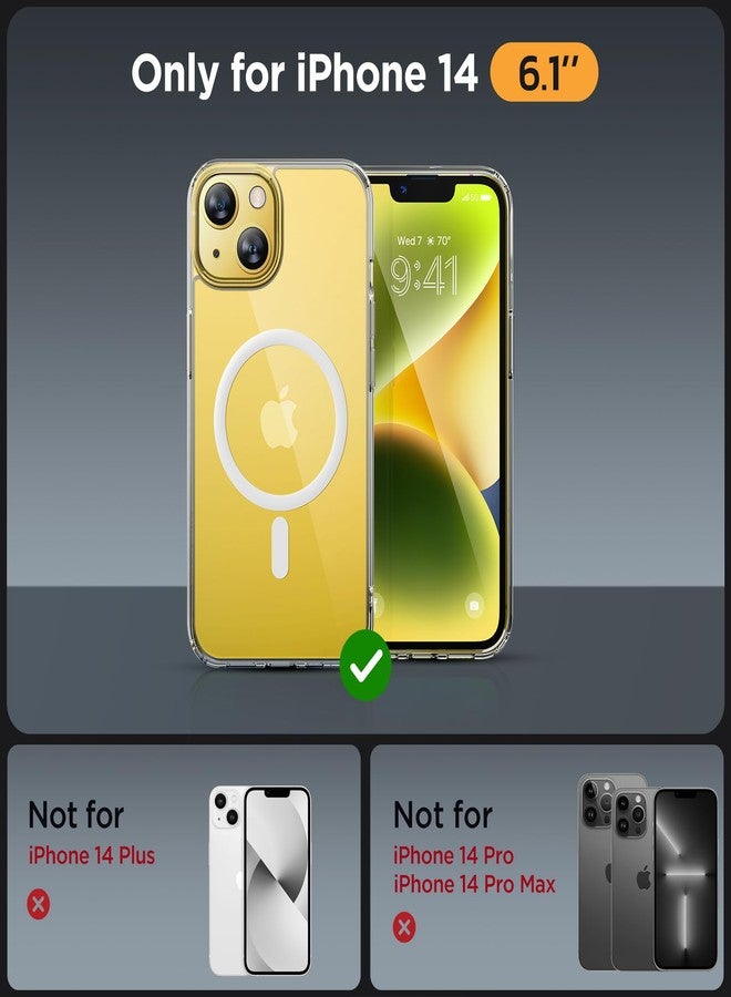 Miracase Magnetic Series Designed for iPhone 14 Case [Compatible with MagSafe] [with 2X Screen Protectors] Military-Grade Protection, Anti-Fingerprint, Slim Design Phone Case for iPhone 14 - Clear - Image 2