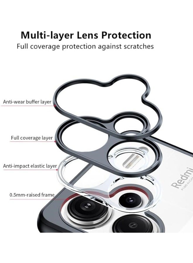 عام متوافق مع ريدمي نوت 13 برو بلس حافظة كريستال شفاف صلب الظهر لينة الوفير واقية لريدمي نوت 13 برو+ - Image 3