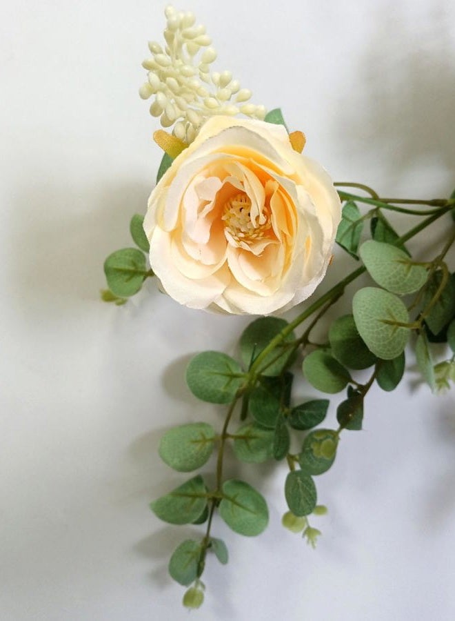 OrgMemory Flower Garland Green, Eucalyptus Garland Decoration, 1 Piece, 190 cm Length, Wedding Flowers, Cheap Flower Garlands for Wedding, Door Decoration, Wall Hanging Plant (Champagne) - Image 3