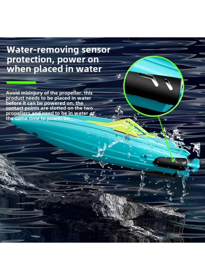 Remote Control Boat High-horsepower Large Brushless High-speed Speedboat Charging Electric Underwater Model Toy For Children And Boys-Colour:Large 40cm High-speed Speedboat-with Night Light-silver (speed 45km/h)-Specification:Standard Single Battery  - Image 5