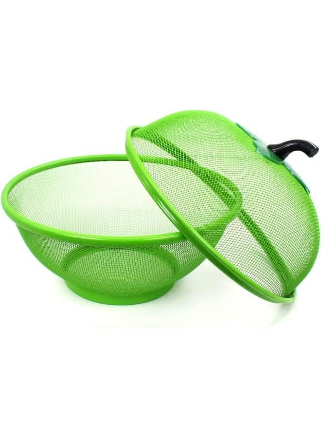 Apple Shape Net Basket for Fruits/Vegetables, Insect Proof Drain Wash(BLUE,RED) (Red)  - Image 4