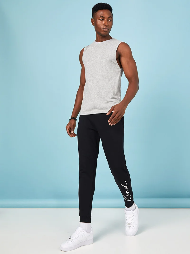 Styli Kind Slogan Print Slim Fit Jogger