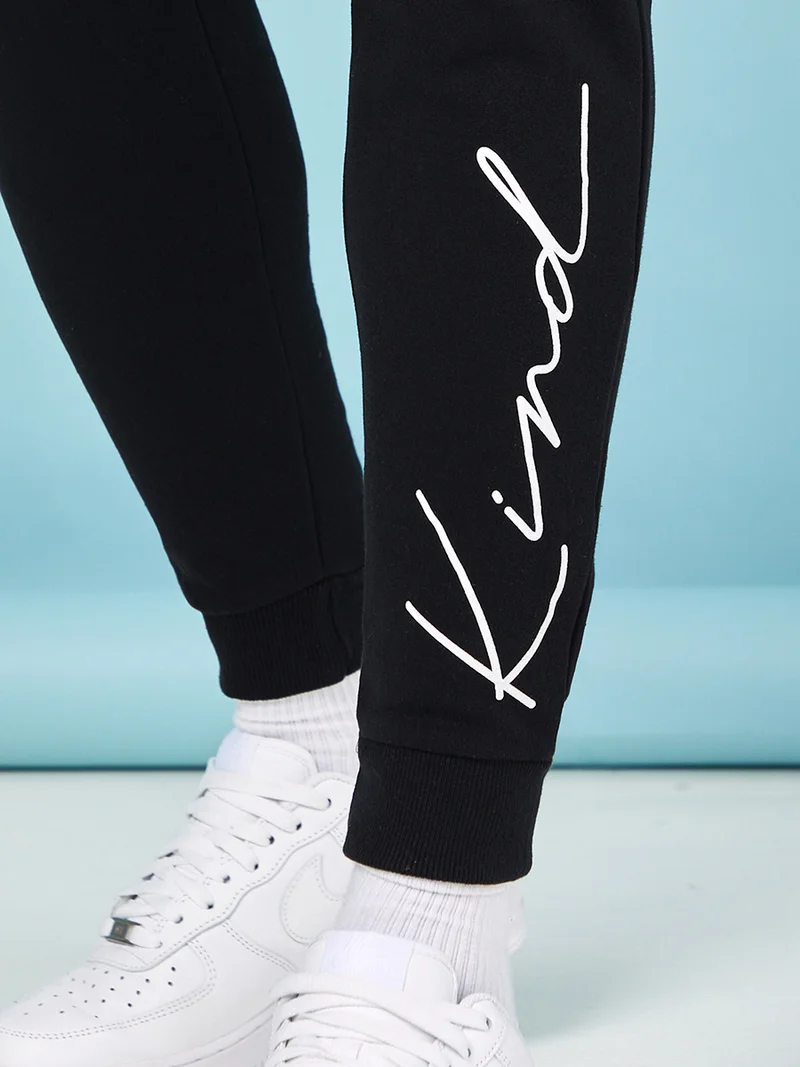 Styli Kind Slogan Print Slim Fit Jogger