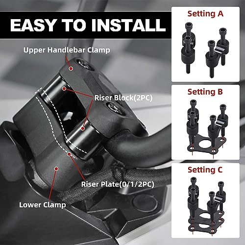 Hutexico Handlerbar Riser for the Can-Am Spyder F3 (All Years) & RT (2020+), Adjustable Aluminum Handlebar Riser Kit For Can-Am RT/F3 Accessories Easy to Install - Image 4