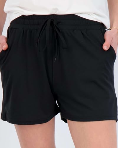 REALESSENTIALS Real Essentials 3 Pack: Womens Ultra-Soft Athletic Lounge Casual Sweat Shorts with Pockets, Set 3, L, Pack of 3 - Image 3