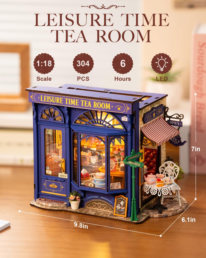Rolife DIY Dollhouse Miniature House Kit 1:18 Edwardian Tea Room with Openable Facade, Diorama Building Model Kit Crafts for Adults Home Decor Creative Gift for Women Men - Image 5