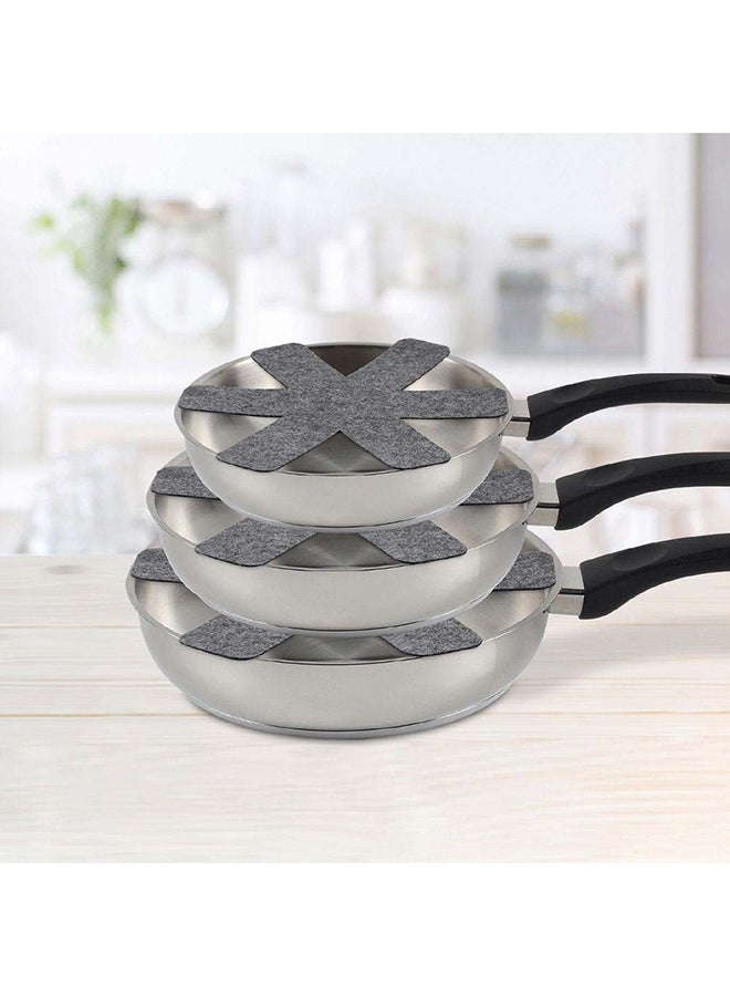 DANUBE HOME Jake 3-Piece Pan Protector Polyester Felt Non-Sticky Frying Pan Kitchen Dining D283842Cm - Grey - Image 1