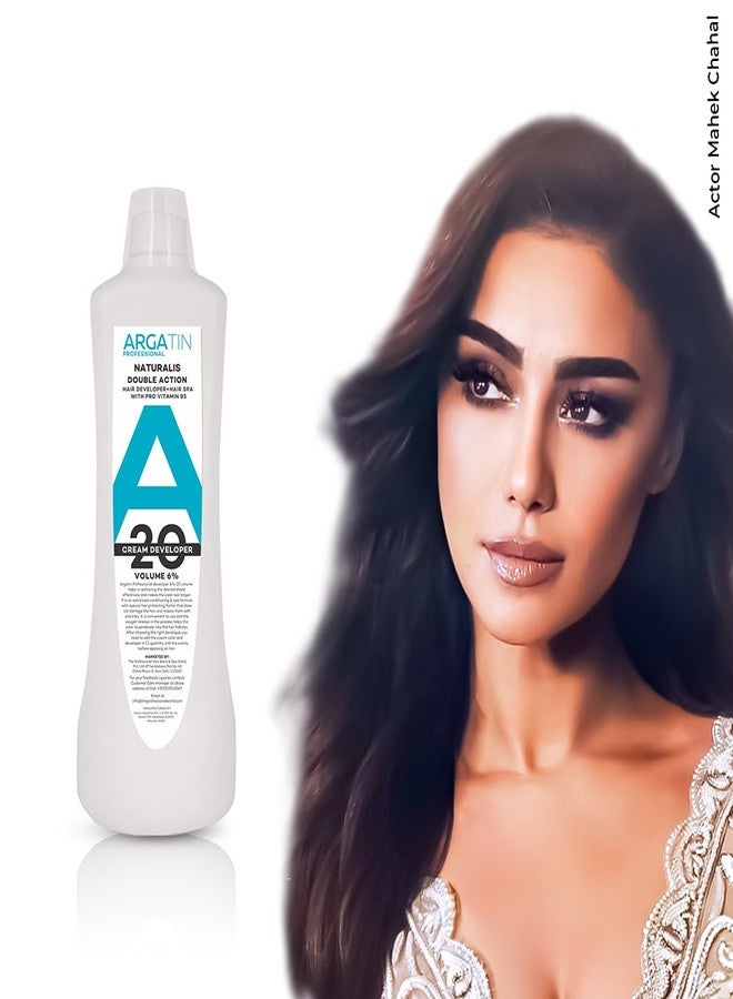ARGATIN Professional Naturalis Hair Color Developer 20 Volume 6% - 1000ml | Cream Developer for Hair Colour | 2in1 Formula Hair Developer + Hair Spa with Pro Vitamin B5 - Image 5