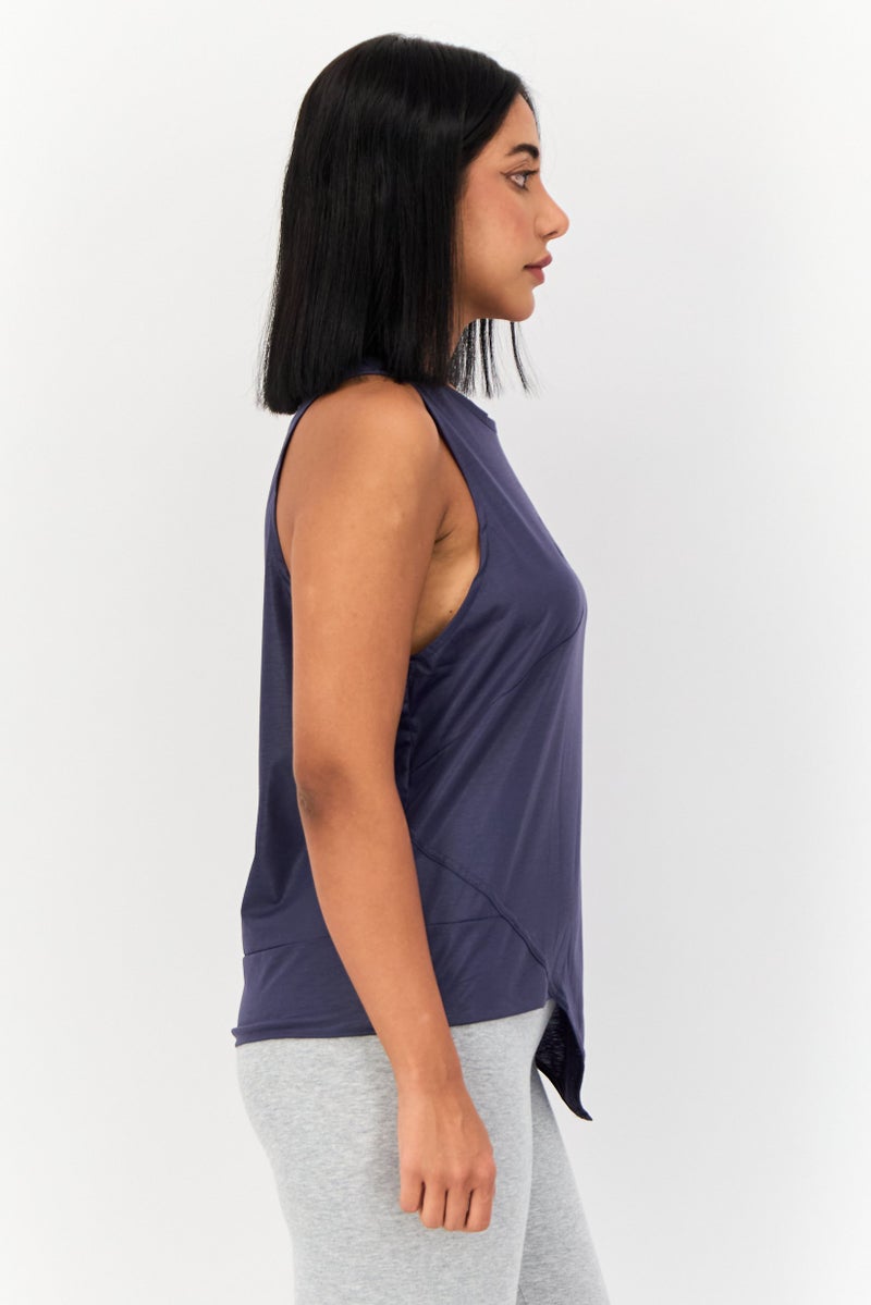 Reebok Women Sportswear Fit Sleeveless Tank Top, Metallic Navy - Image 3