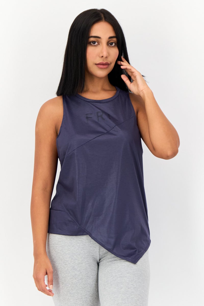 Reebok Women Sportswear Fit Sleeveless Tank Top, Metallic Navy - Image 1