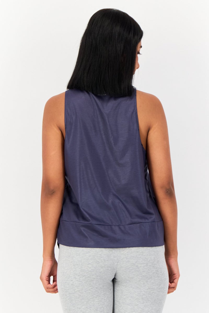 Reebok Women Sportswear Fit Sleeveless Tank Top, Metallic Navy - Image 2