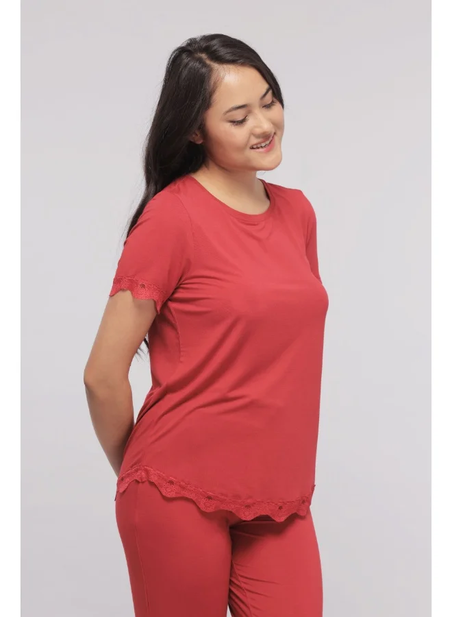 Romantic Red Lace Top