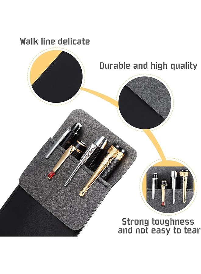 erorex Pocket Protector Pen Holder 2 Pcs Multi Purpose Leather Pen Pouch Holder Organizer Pens Pocket Protector For Office School Hospital Men Women Nurse Shirt Lab Coats Pant Pencil Pointers Ruler Tools  - Image 5