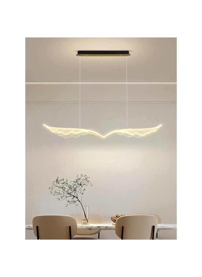 Light Luxury Restaurant Chandelier Scandinavian Long Creative Wings Led Lamp Simple Dining Table Bar Lamp Normcore Dining Room Lamps-Color:Gold J Model 120CM Wuji + Tmall