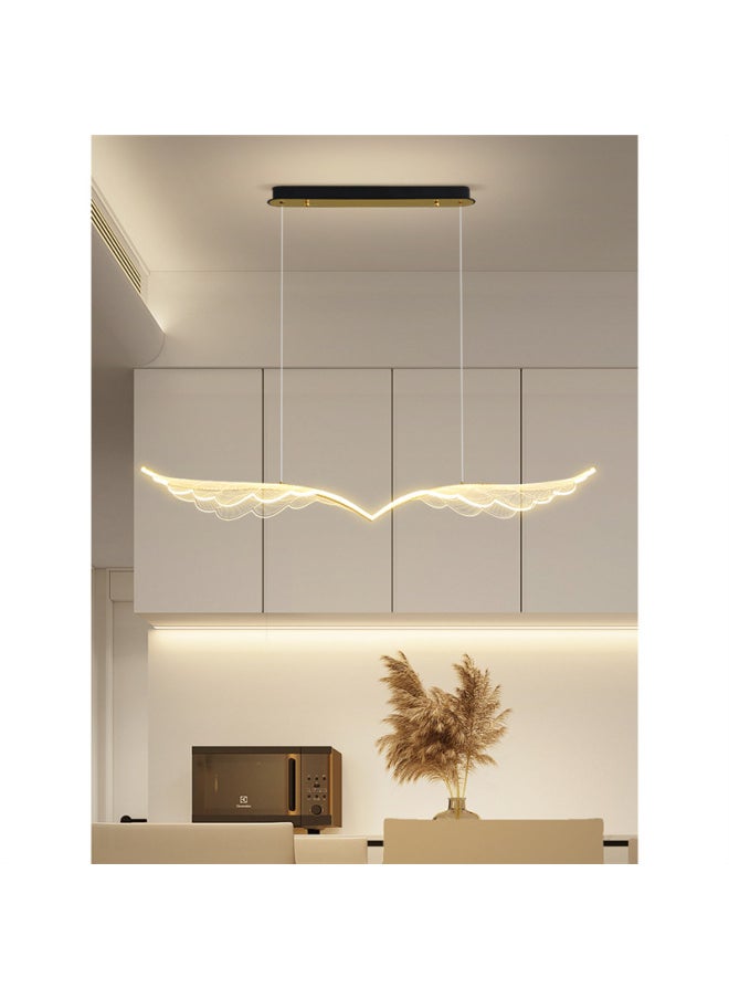 Light Luxury Restaurant Chandelier Scandinavian Long Creative Wings Led Lamp Simple Dining Table Bar Lamp Normcore Dining Room Lamps-Color:Gold J Model 120CM Wuji + Tmall