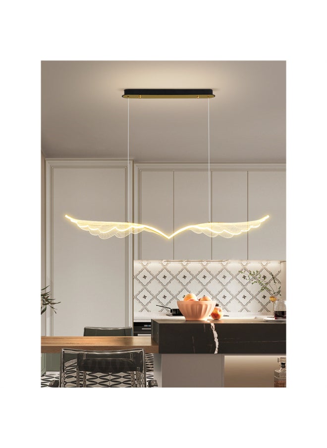 Light Luxury Restaurant Chandelier Scandinavian Long Creative Wings Led Lamp Simple Dining Table Bar Lamp Normcore Dining Room Lamps-Color:Gold J Model 120CM Wuji + Tmall