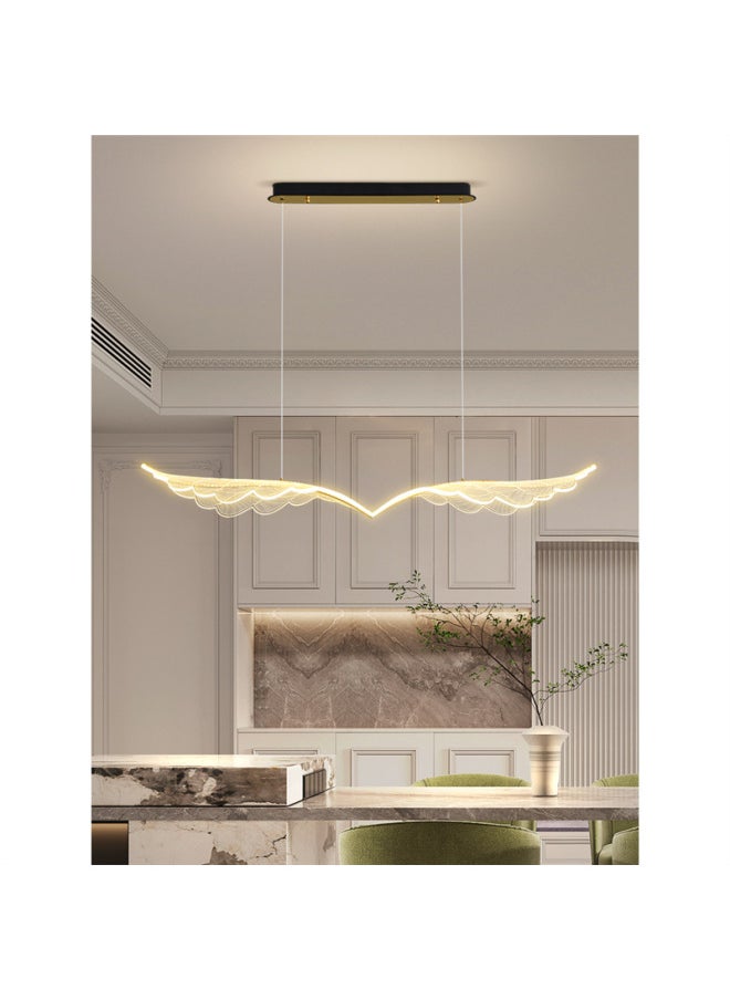 Light Luxury Restaurant Chandelier Scandinavian Long Creative Wings Led Lamp Simple Dining Table Bar Lamp Normcore Dining Room Lamps-Color:Gold J Model 120CM Wuji + Tmall