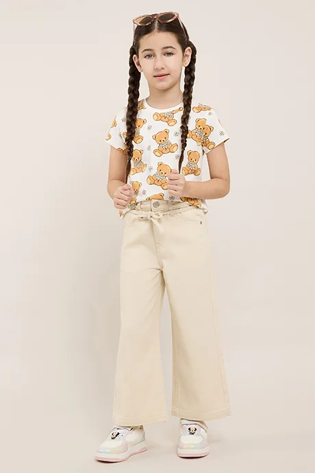 R&b Solid Wide Leg Pants with Drawstring Waist