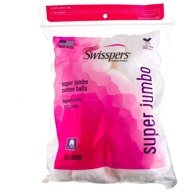 Swisspers Super Jumbo Cotton Balls 70 ea (Pack of 3) - Image 2