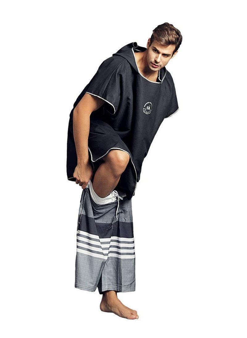SYOSI - Microfiber Surf Poncho, Wetsuit Changing Bath Robe, Beach Change Cloak Dive Quick Dry Pool Swim Beach Towel with Hood for Adults - Image 1