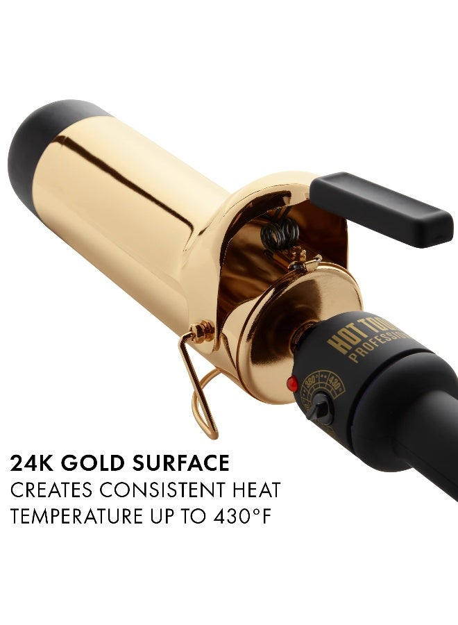 HOT TOOLS 2018 MODEL Pro Artist 24K Gold Jumbo Curling Iron Long Lasting Defined Curls 2 in - Image 3