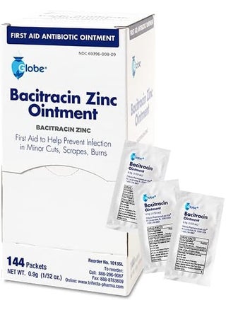Globe (144 Packets) Bacitracin Antibiotic Zinc Ointment 0.9g Packet. First Aid to Prevent and heal infections for Minor cuts, scrapes and Burns. - pzsku/ZC7F7E617A9F79C06C25EZ/45/_/1744284591/140cf46e-5182-4474-88d5-164b15ce1df8