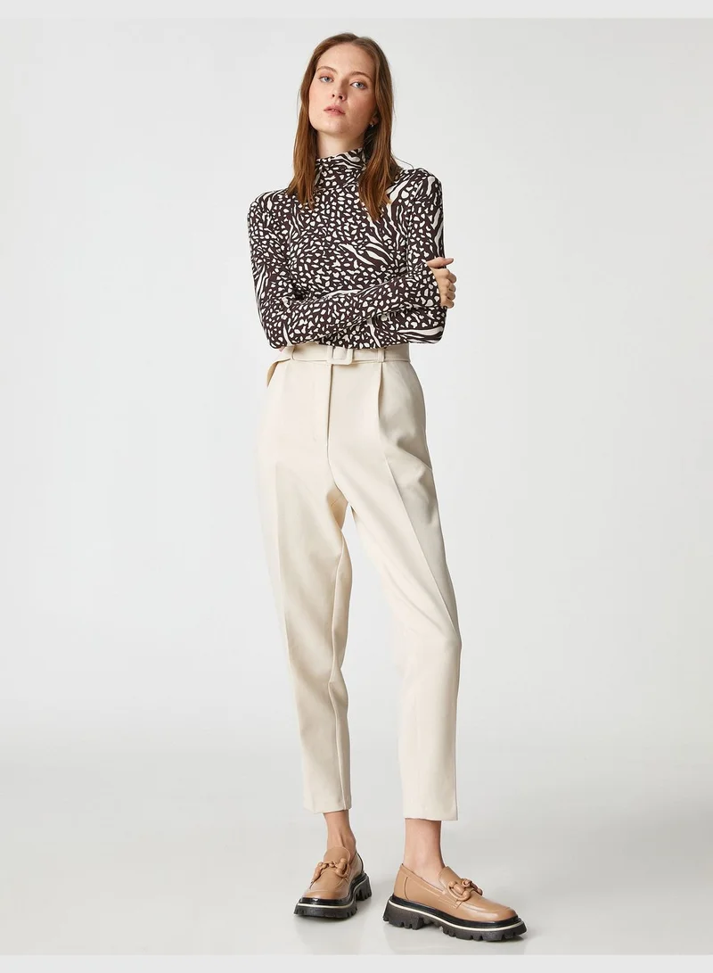 كوتون Long Sleeve T-Shirt Safari Printed Turtle Neck