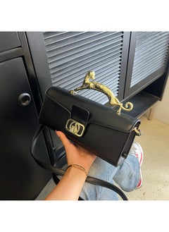 New Versatile Chic Shoulder Crossbody Small Square Bag with Leopard Head Design