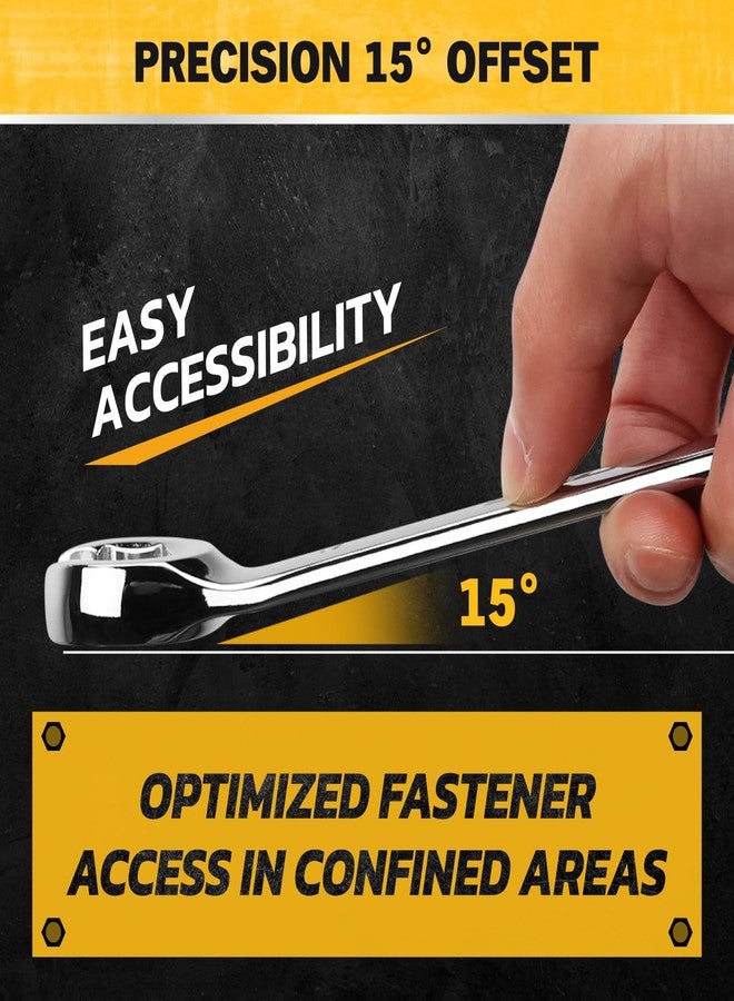 ELEAD مجموعة مفاتيح صواميل ELEAD من 14 قطعة مع شريط PTFE، متري وSAE 1/4"-7/8" و6-21 مم، مجموعة مفاتيح خط الفرامل ذات طرفين مفتوحين مع حقيبة تنظيم لإصلاح وإزالة الصواميل - Image 4