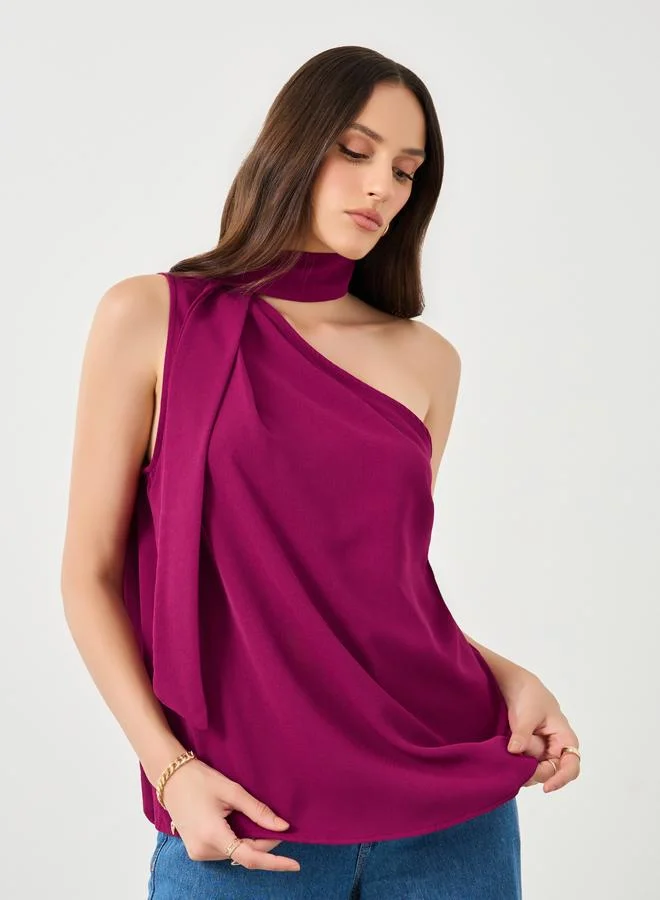 Styli Styli Tie-Neck One Shoulder Top