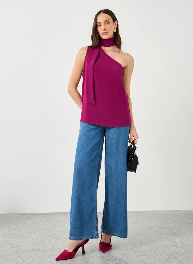 ستايلي Styli Tie-Neck One Shoulder Top