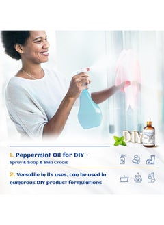 HIQILI Peppermint Essential Oil 3.38 Fl oz - 100% Pure Natural, Premium Therapeutic Grade with Glass Dropper for Air Freshening, Cleaning, Home, Garden, Indoor, Outdoor, Skin, Hair, Diffuser  - Image 4