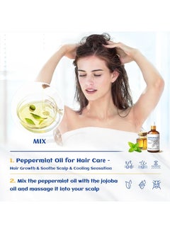 HIQILI Peppermint Essential Oil 3.38 Fl oz - 100% Pure Natural, Premium Therapeutic Grade with Glass Dropper for Air Freshening, Cleaning, Home, Garden, Indoor, Outdoor, Skin, Hair, Diffuser  - Image 3