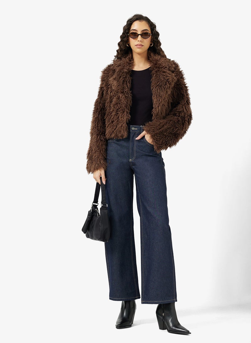جينجر جاكيت بياقة من الفرو الصناعي - Image 4