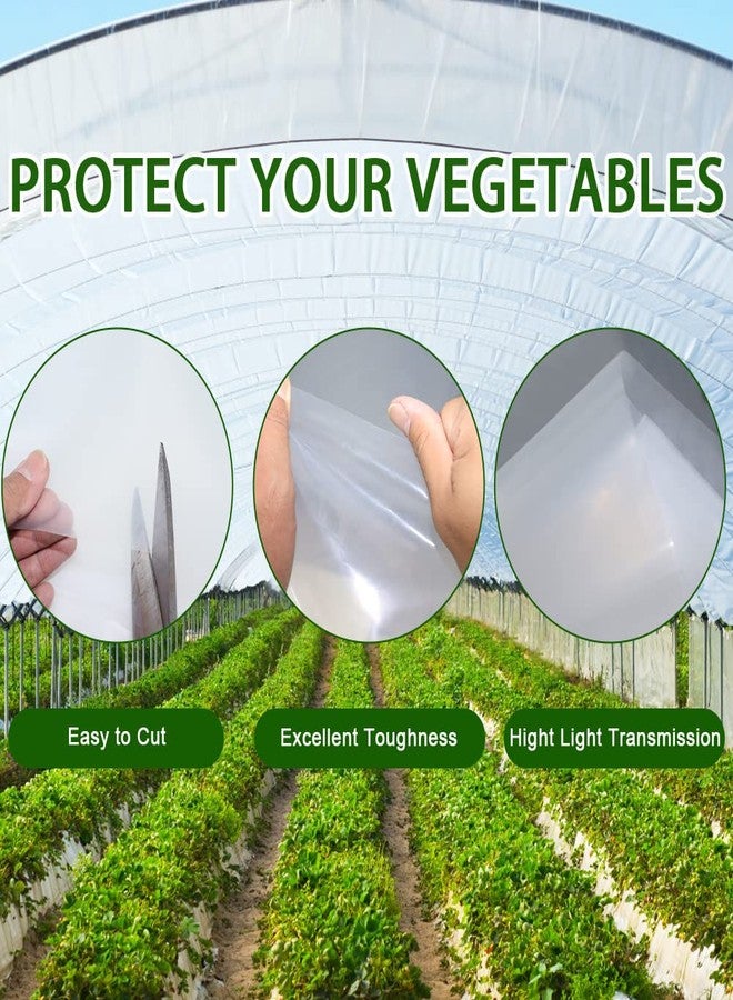 LSGCQ 6 mil Greenhouse Plastic Film Sheeting Cover 8 x 26 Ft UV Resistant Clear Polyethylene Film Green House Hoop Farm Plastic Cover for Gardening, Farming, Agriculture - Image 4