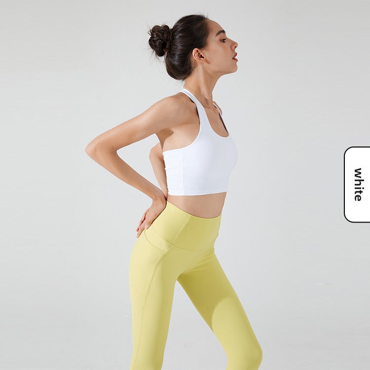 New Halter Sports Bra Top Yoga Gym White  - Image 1
