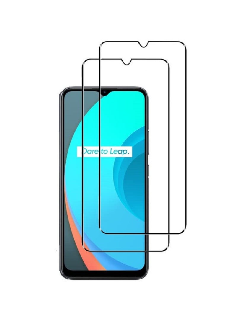 Super 2 Pieces Tempered Glass Screen Protector Clear Designed For Realme C12  Full Screen Coverage And Bubble Free - Image 1