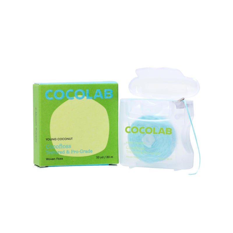 Cocolab Cocofloss Expanding Woven Dental Floss by Cocolab, Waxed Tooth Floss for Daily Oral Care, Coconut Oil Infused, Vegan, for Adults and Kids, Coconut Scent, 1 Pack - Image 1