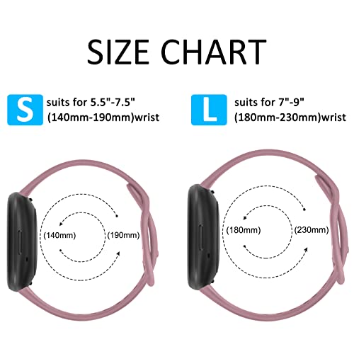 Meliya Soft Strap for Fitbit Versa 4 / Versa 3 / Sense 2 / Sense(Watch Not Included), Flexible Premium Elastomer TPU Adjustable Watch Straps, Sport Replacement Band for Women Men (L,Smokey Mauve) - Image 2
