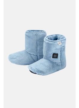 Tchibo Women Faux Fur Slip On Heatable Boots, Blue  - Image 2