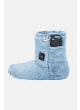 Tchibo Women Faux Fur Slip On Heatable Boots, Blue  - Image 3