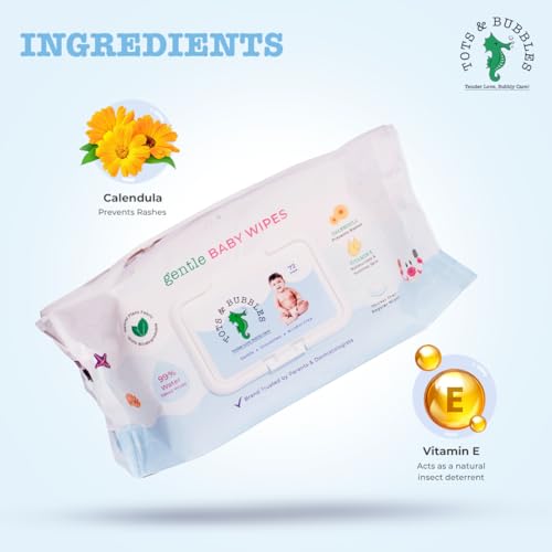 Tots and Bubbles Tots & Bubbles 99% Pure Water Baby Wipes | Plant Based, Unscented Newborn Wet Wipes, Thick & Gentle for Sensitive Skin – 72 Count (Pack of 2) with Lid - Image 3