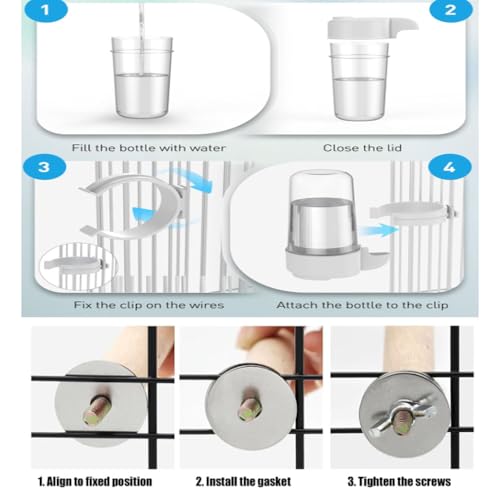 JTACHIONG Large Bird Cage, Parakeet Cage with Detachable Stand & Wheels,Bird Cage arakeet Cage with Bird Slide-Out Tray, Wooden Perches, Rolling Stand, Wide Flight Birdcage for Parrot Cockatiel Conure Budgie - Image 5